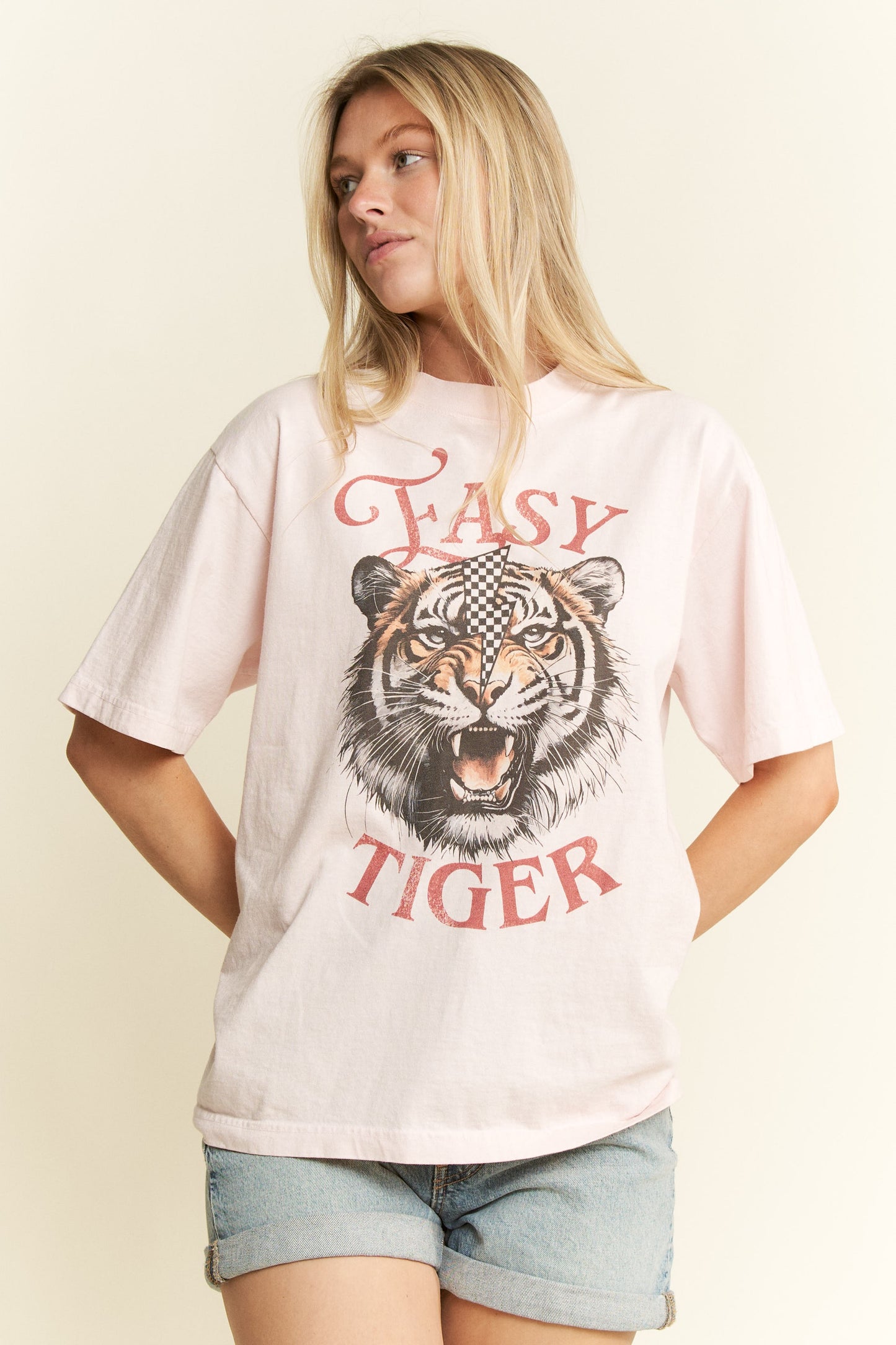 EASY TIGER GRAPHIC ROUND NECK SHORT SLEEVE T-SHIRT