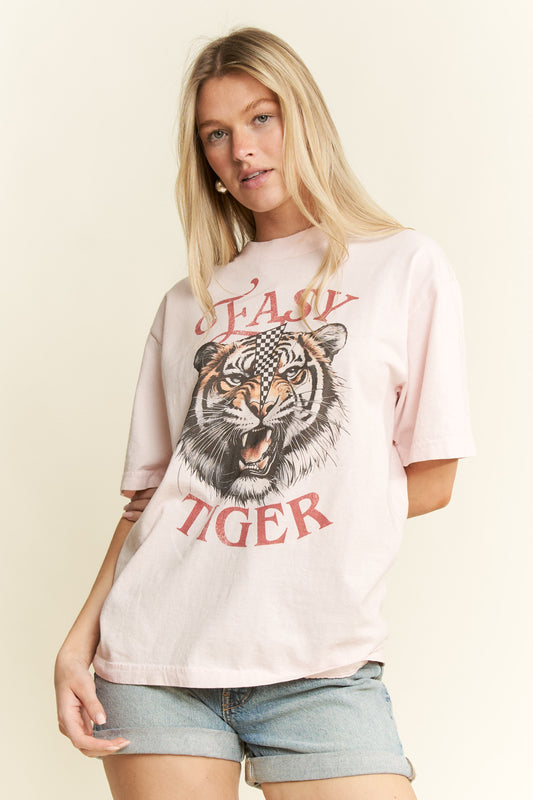 EASY TIGER GRAPHIC ROUND NECK SHORT SLEEVE T-SHIRT