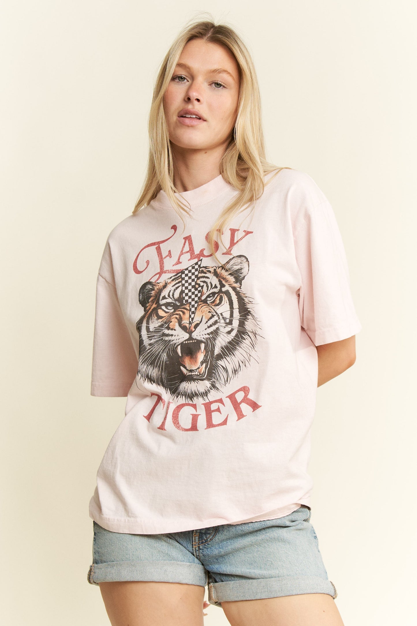 EASY TIGER GRAPHIC ROUND NECK SHORT SLEEVE T-SHIRT