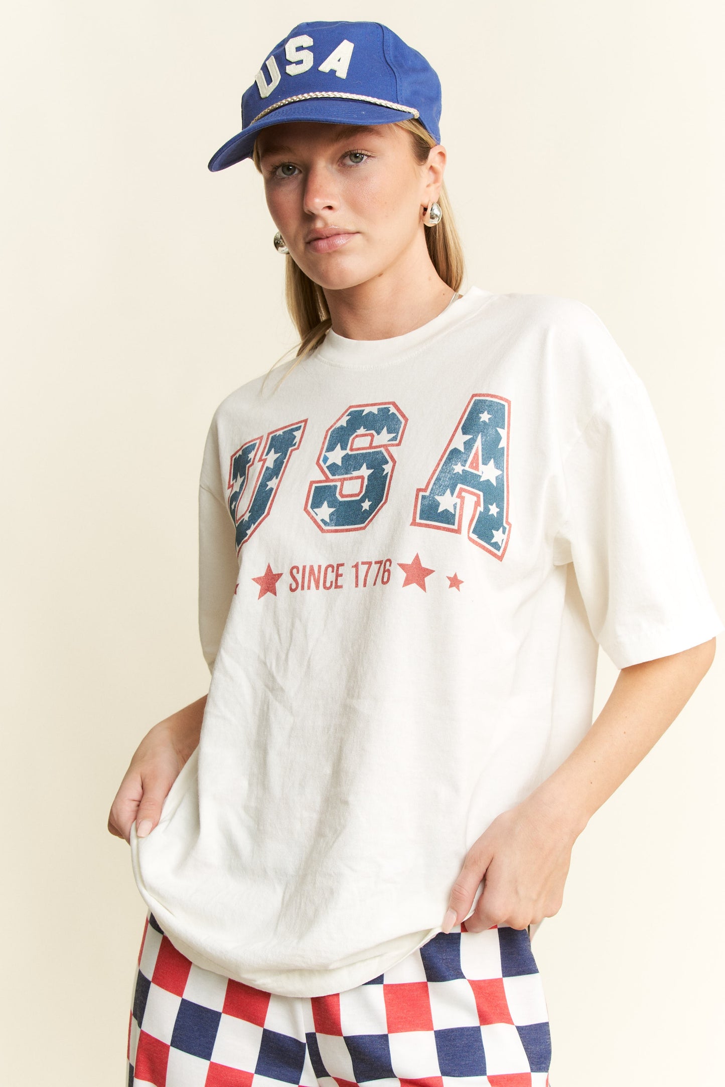 USA SINCE 1776 GRAHIC ROUND NECK SHORT SLEEVE T-SHIRT