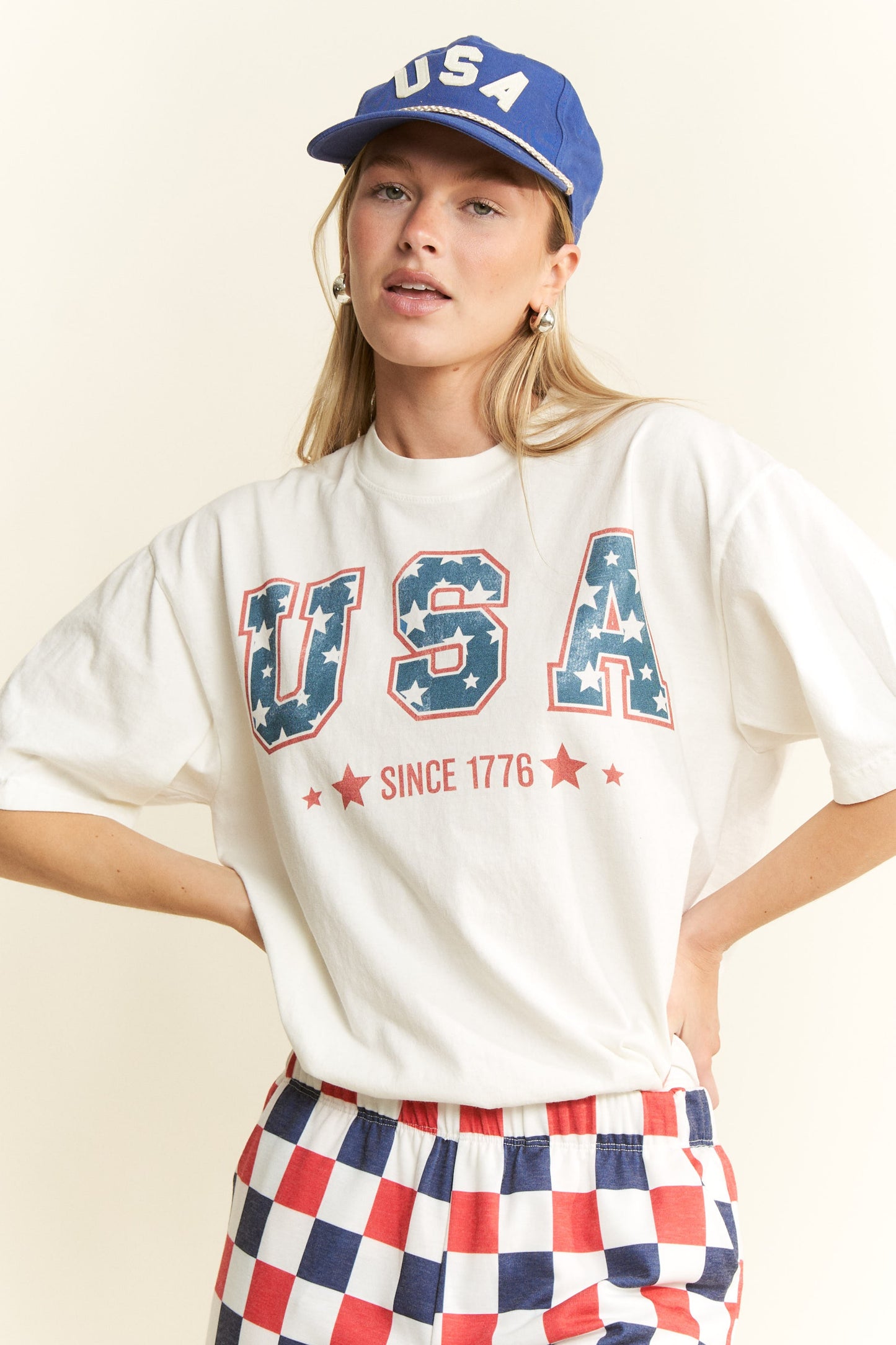 USA SINCE 1776 GRAHIC ROUND NECK SHORT SLEEVE T-SHIRT